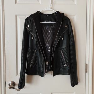 Guess Faux Leather Motto Jacket
